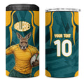 Personalized Wallabies Rugby 4 in 1 Can Cooler Tumbler Australian Wallaby Kangaroo Team Graphic