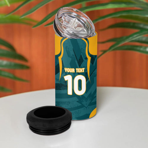 Personalized Wallabies Rugby 4 in 1 Can Cooler Tumbler Australian Wallaby Kangaroo Team Graphic