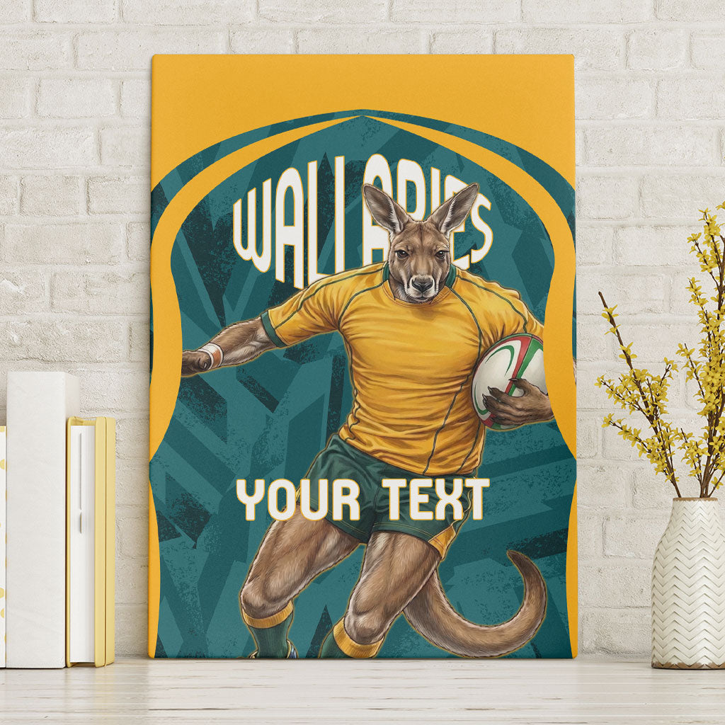 Personalized Wallabies Rugby Canvas Wall Art Australian Wallaby Kangaroo Team Graphic