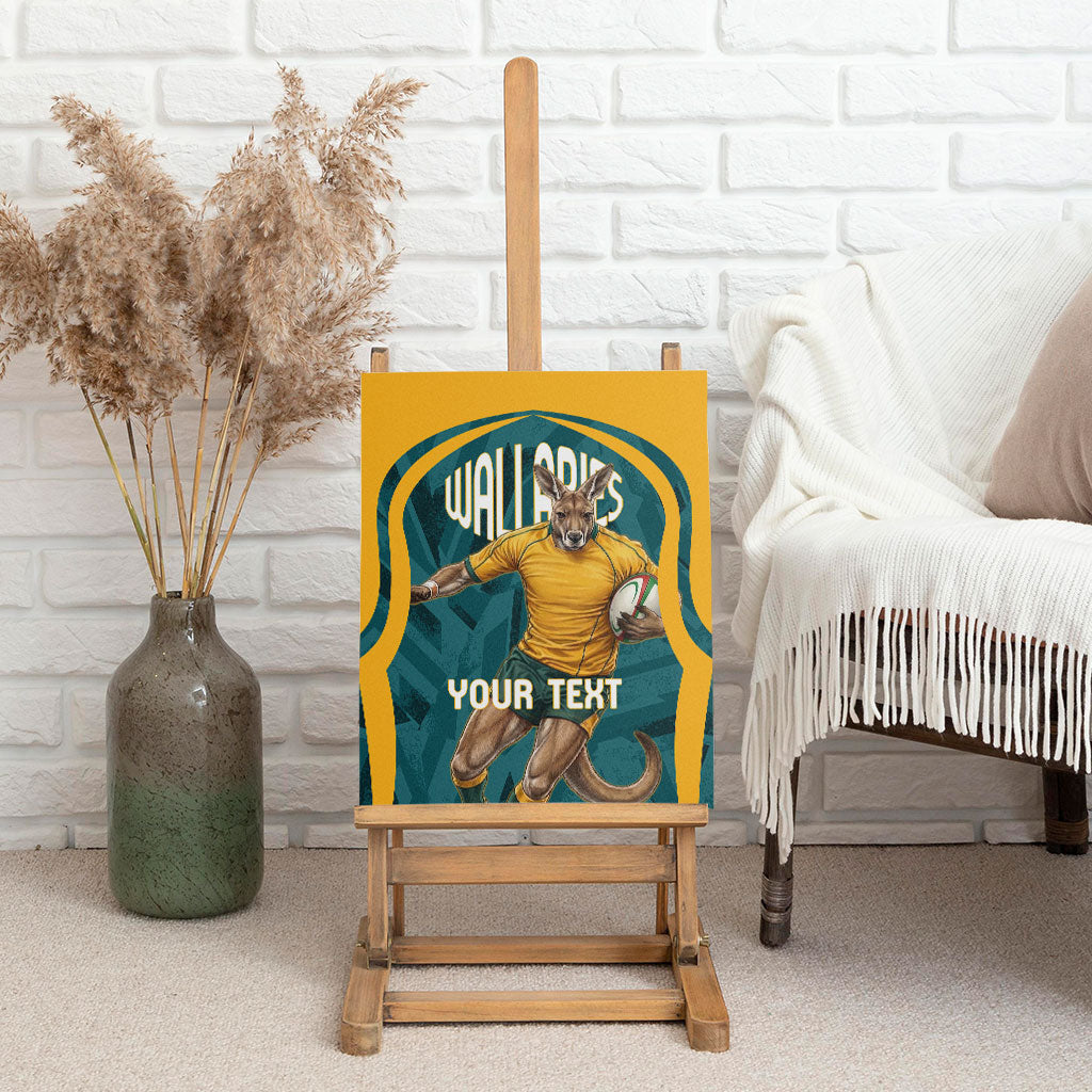 Personalized Wallabies Rugby Canvas Wall Art Australian Wallaby Kangaroo Team Graphic