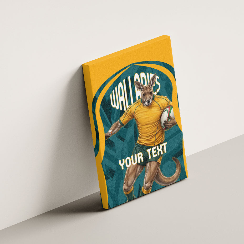 Personalized Wallabies Rugby Canvas Wall Art Australian Wallaby Kangaroo Team Graphic