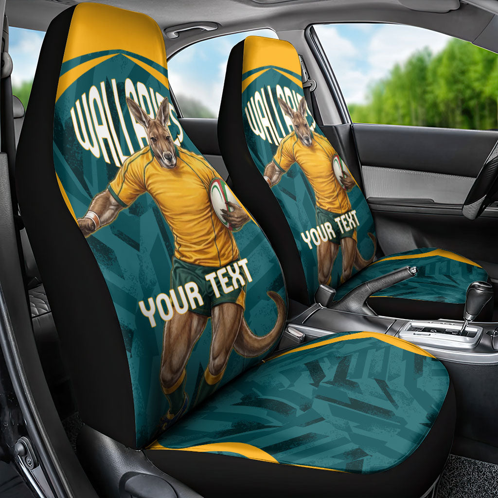 Personalized Wallabies Rugby Car Seat Cover Australian Wallaby Kangaroo Team Graphic
