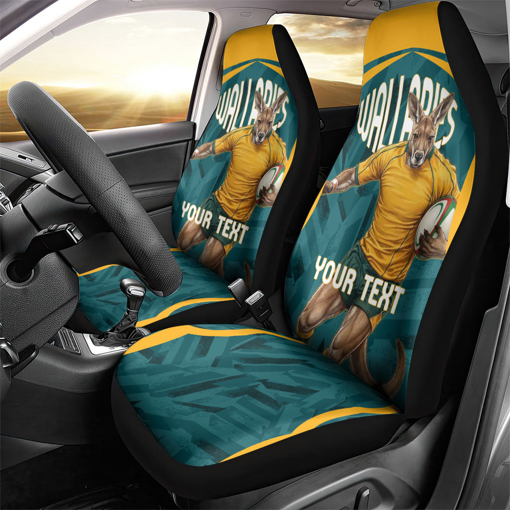Personalized Wallabies Rugby Car Seat Cover Australian Wallaby Kangaroo Team Graphic