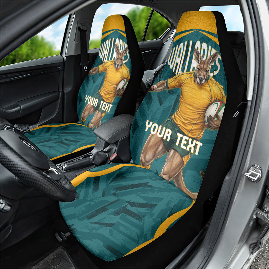 Personalized Wallabies Rugby Car Seat Cover Australian Wallaby Kangaroo Team Graphic