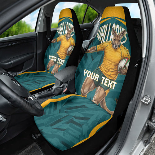 Personalized Wallabies Rugby Car Seat Cover Australian Wallaby Kangaroo Team Graphic