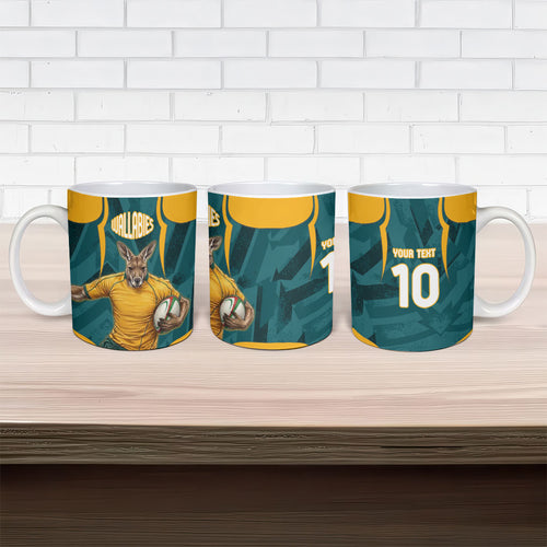 Personalized Wallabies Rugby Ceramic Mug Australian Wallaby Kangaroo Team Graphic