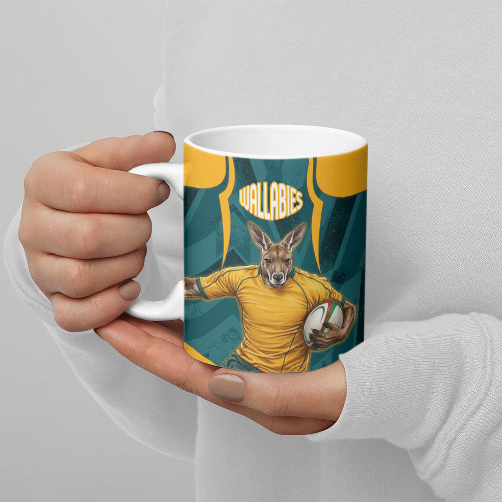 Personalized Wallabies Rugby Ceramic Mug Australian Wallaby Kangaroo Team Graphic