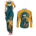 Personalized Wallabies Rugby Couples Matching Tank Maxi Dress and Long Sleeve Button Shirt Australian Wallaby Kangaroo Team Graphic