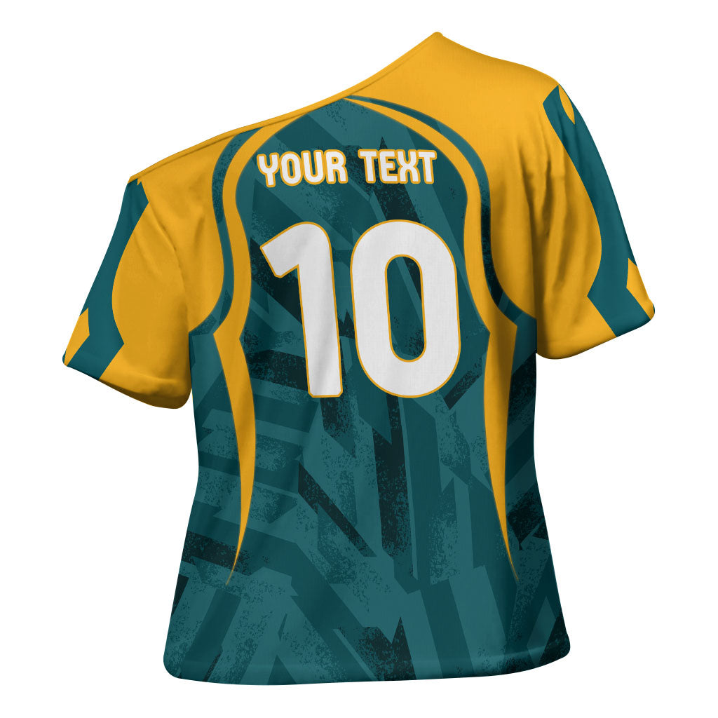 Personalized Wallabies Rugby Cross Shoulder Shirt Australian Wallaby Kangaroo Team Graphic