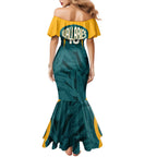 Personalized Wallabies Rugby Family Matching Mermaid Dress and Hawaiian Shirt Australian Wallaby Kangaroo Team Graphic