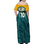 Personalized Wallabies Rugby Family Matching Off Shoulder Maxi Dress and Hawaiian Shirt Australian Wallaby Kangaroo Team Graphic