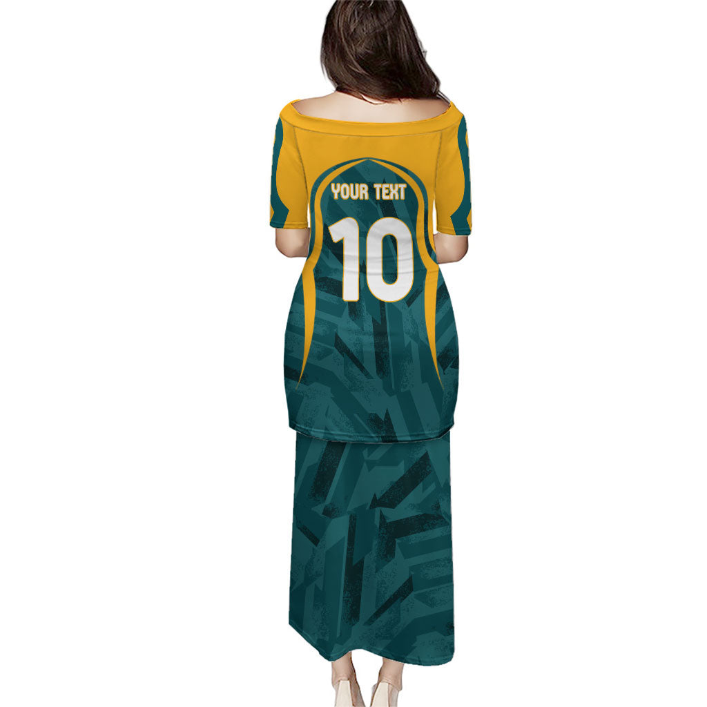 Personalized Wallabies Rugby Family Matching Puletasi and Hawaiian Shirt Australian Wallaby Kangaroo Team Graphic