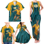 Personalized Wallabies Rugby Family Matching Tank Maxi Dress and Hawaiian Shirt Australian Wallaby Kangaroo Team Graphic