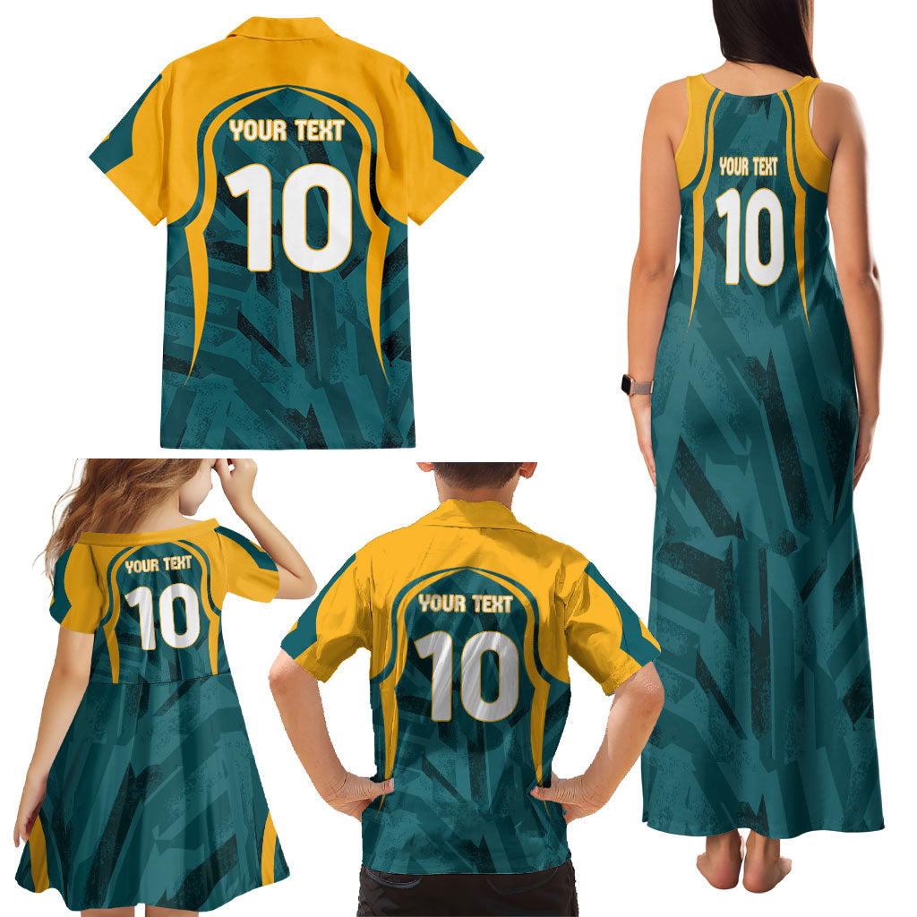 Personalized Wallabies Rugby Family Matching Tank Maxi Dress and Hawaiian Shirt Australian Wallaby Kangaroo Team Graphic