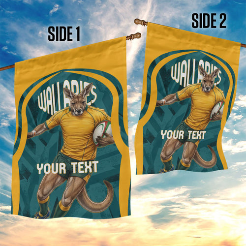 Personalized Wallabies Rugby Garden Flag Australian Wallaby Kangaroo Team Graphic