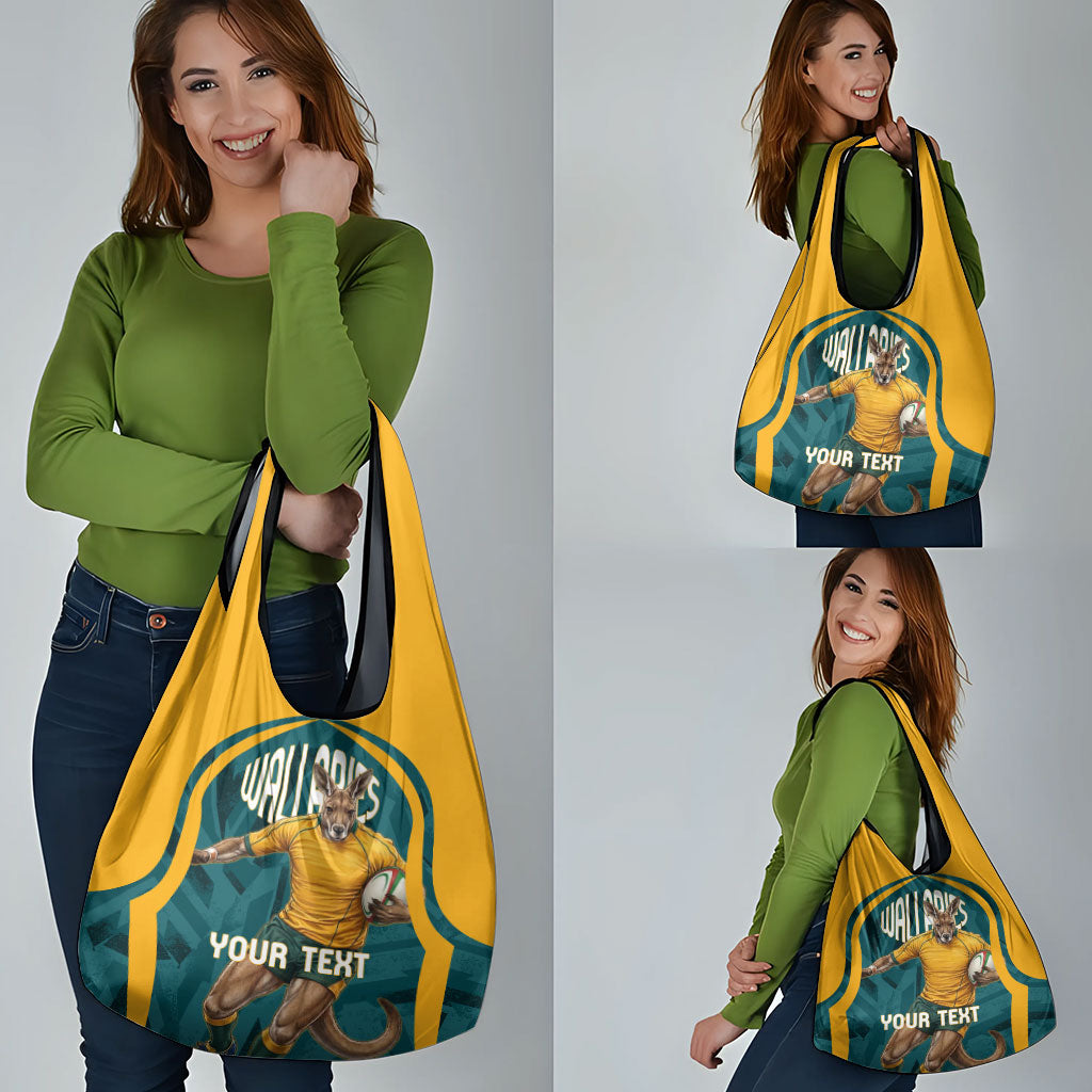 Personalized Wallabies Rugby Grocery Bag Australian Wallaby Kangaroo Team Graphic