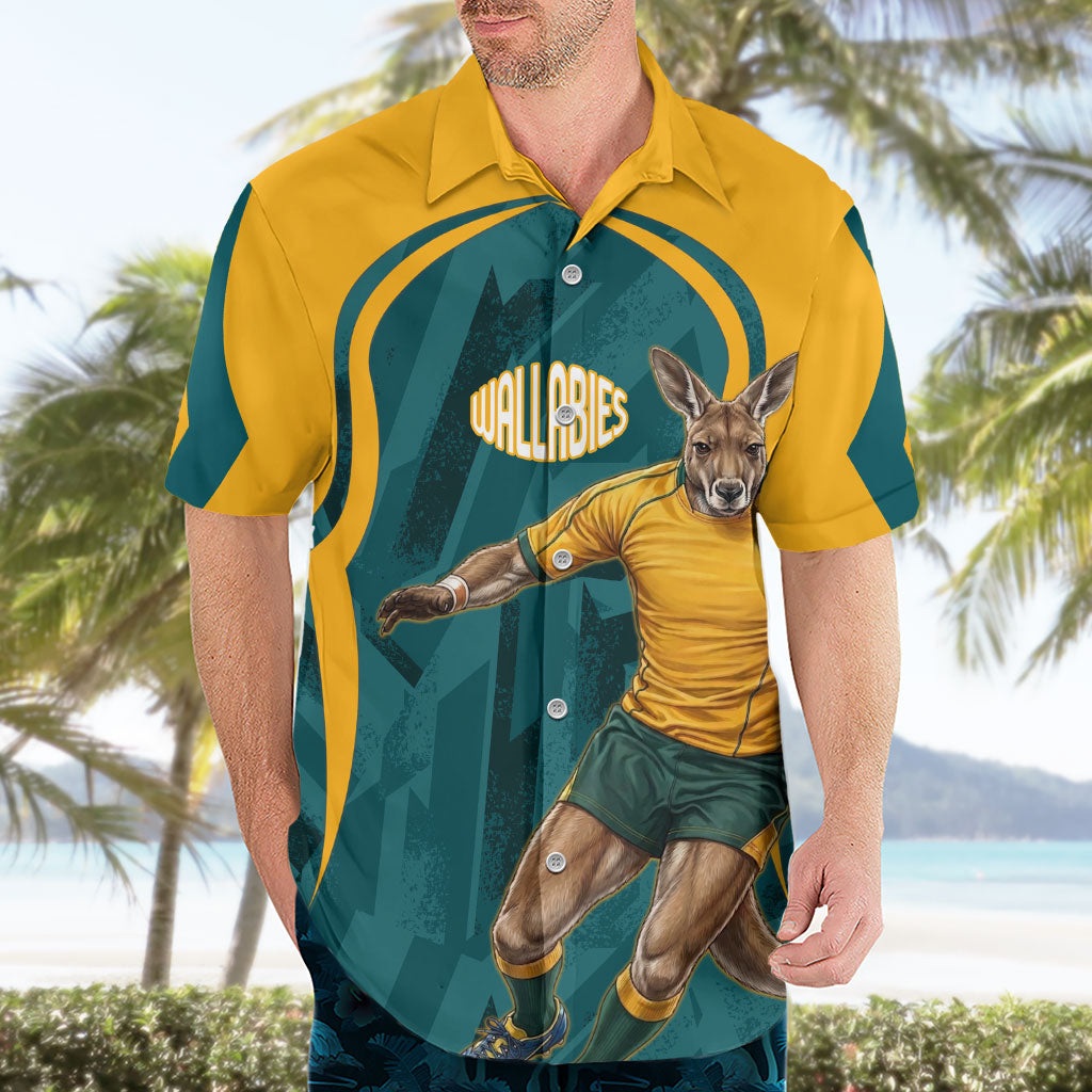 Personalized Wallabies Rugby Hawaiian Shirt Australian Wallaby Kangaroo Team Graphic