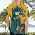 Personalized Wallabies Rugby Hawaiian Shirt Australian Wallaby Kangaroo Team Graphic