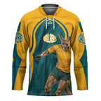 Personalized Wallabies Rugby Hockey Jersey Australian Wallaby Kangaroo Team Graphic