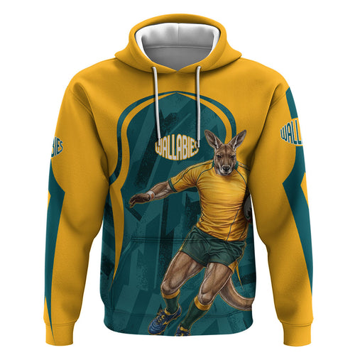 Personalized Wallabies Rugby Hoodie Australian Wallaby Kangaroo Team Graphic