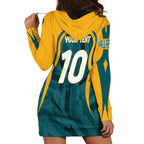 Personalized Wallabies Rugby Hoodie Dress Australian Wallaby Kangaroo Team Graphic