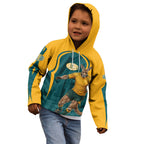 Personalized Wallabies Rugby Kid Hoodie Australian Wallaby Kangaroo Team Graphic