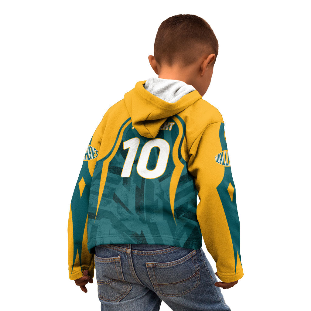 Personalized Wallabies Rugby Kid Hoodie Australian Wallaby Kangaroo Team Graphic