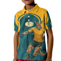 Personalized Wallabies Rugby Kid Polo Shirt Australian Wallaby Kangaroo Team Graphic