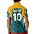 Personalized Wallabies Rugby Kid Polo Shirt Australian Wallaby Kangaroo Team Graphic