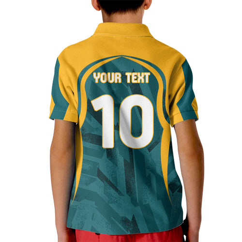 Personalized Wallabies Rugby Kid Polo Shirt Australian Wallaby Kangaroo Team Graphic