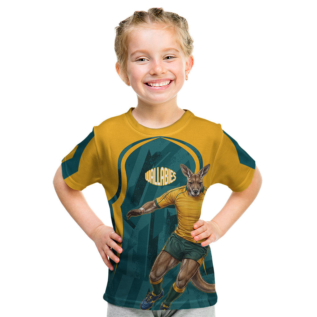 Personalized Wallabies Rugby Kid T Shirt Australian Wallaby Kangaroo Team Graphic
