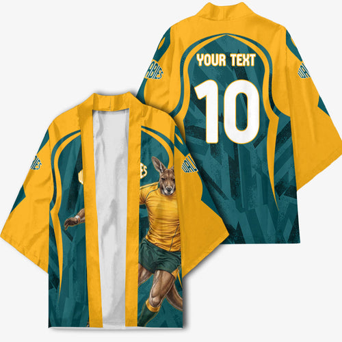 Personalized Wallabies Rugby Kimono Australian Wallaby Kangaroo Team Graphic