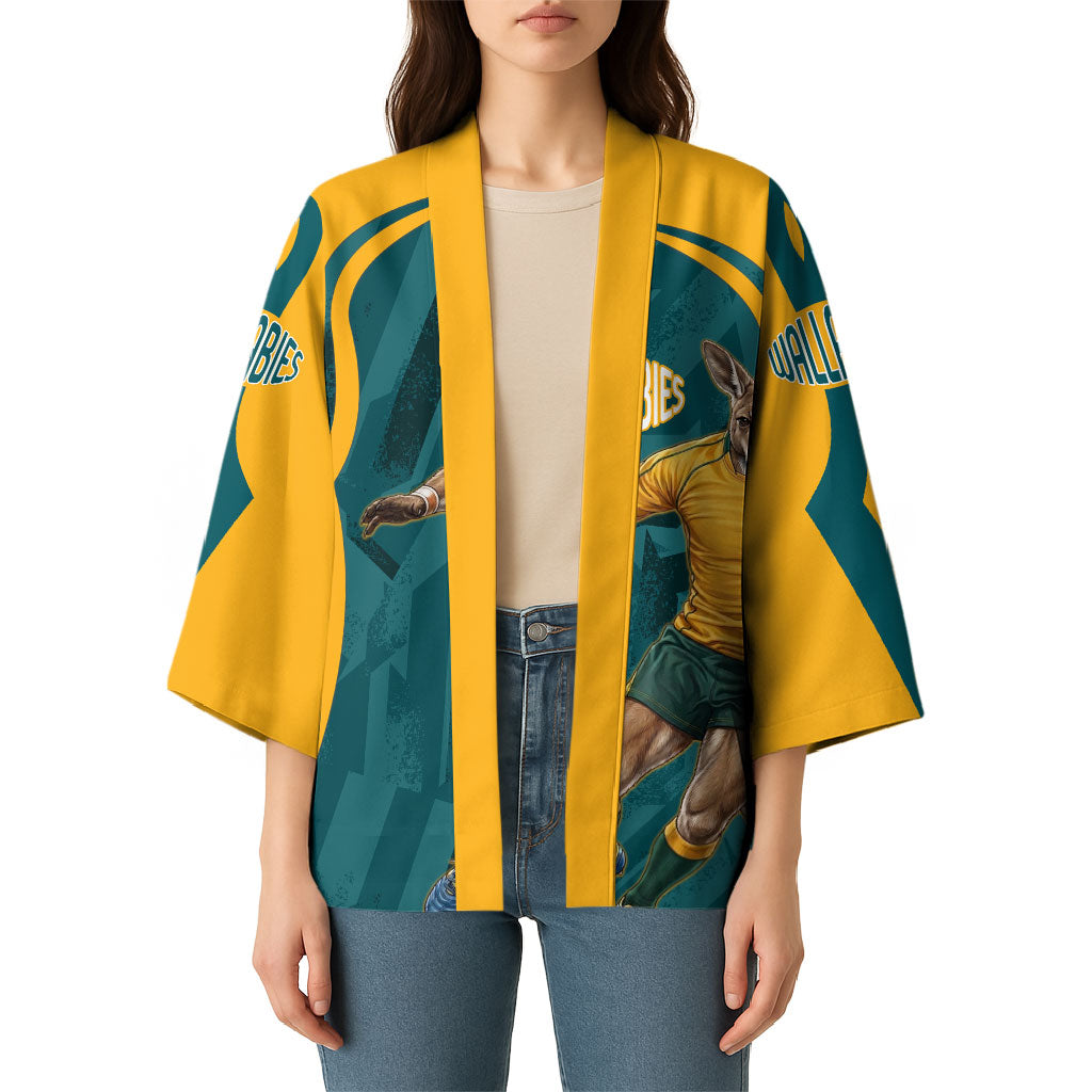 Personalized Wallabies Rugby Kimono Australian Wallaby Kangaroo Team Graphic
