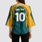 Personalized Wallabies Rugby Kimono Sleeve Blouse Australian Wallaby Kangaroo Team Graphic