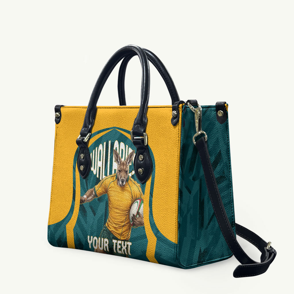 Personalized Wallabies Rugby Leather Bag Australian Wallaby Kangaroo Team Graphic