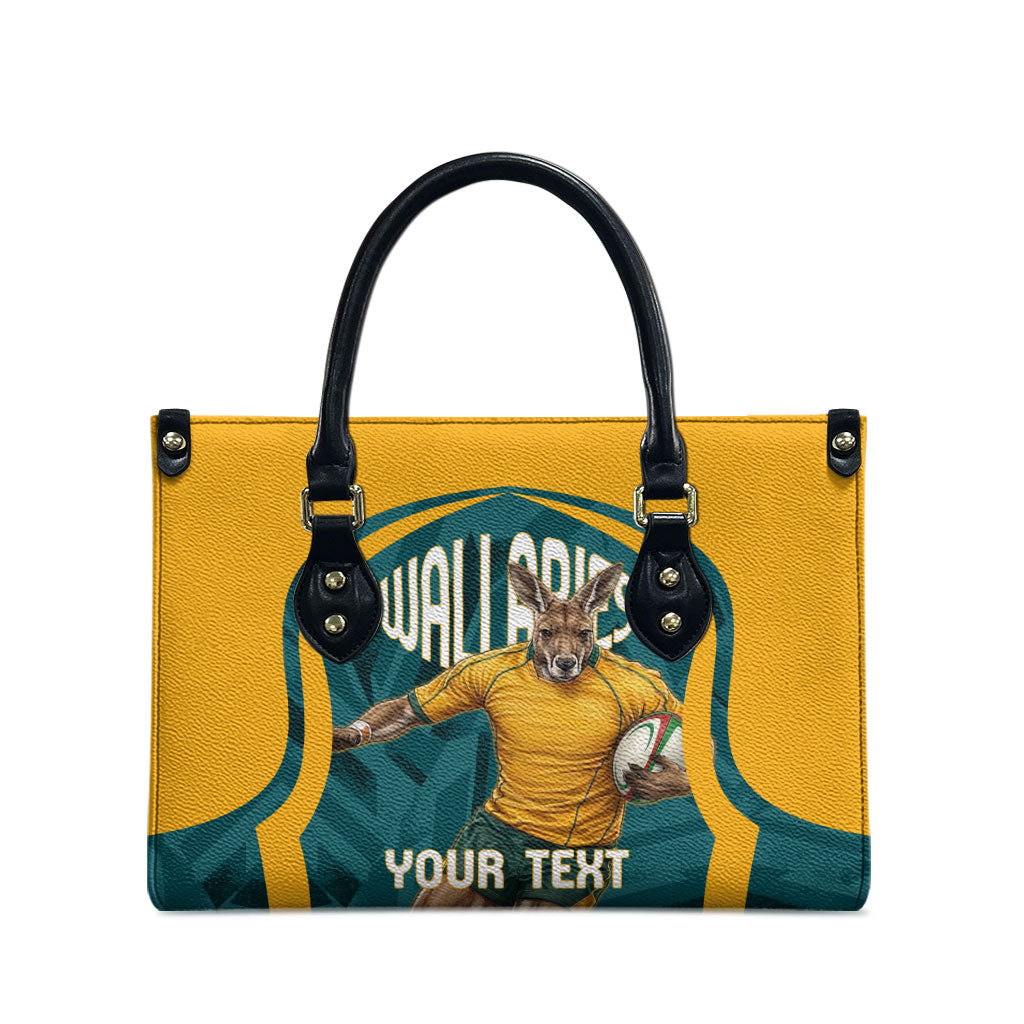 Personalized Wallabies Rugby Leather Bag Australian Wallaby Kangaroo Team Graphic
