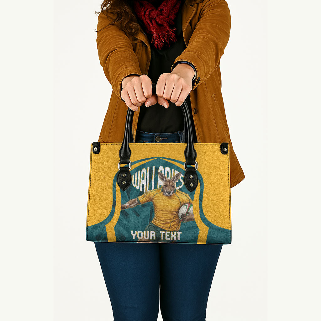 Personalized Wallabies Rugby Leather Bag Australian Wallaby Kangaroo Team Graphic