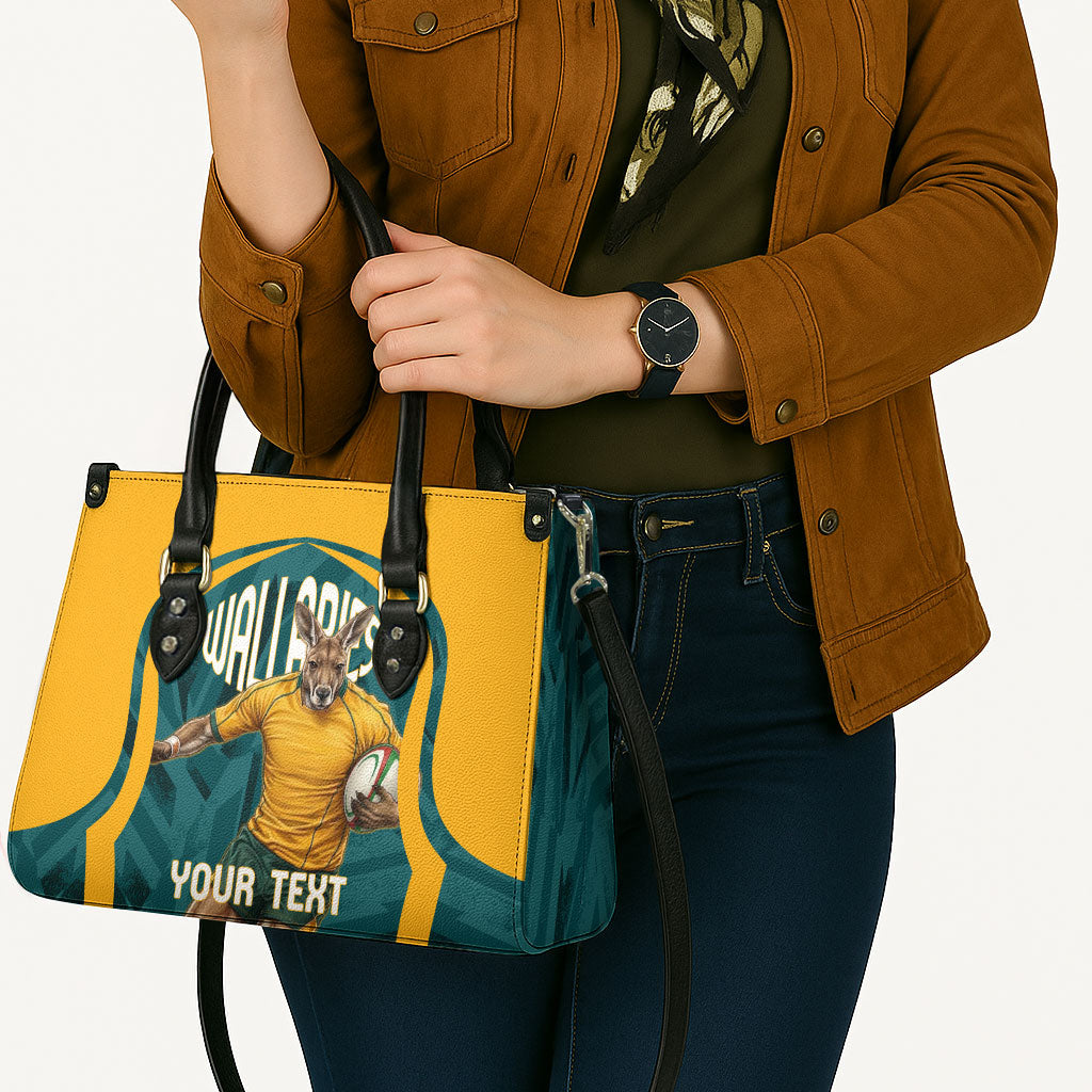 Personalized Wallabies Rugby Leather Bag Australian Wallaby Kangaroo Team Graphic