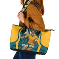 Personalized Wallabies Rugby Leather Tote Bag Australian Wallaby Kangaroo Team Graphic