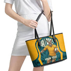 Personalized Wallabies Rugby Leather Tote Bag Australian Wallaby Kangaroo Team Graphic