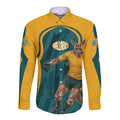 Personalized Wallabies Rugby Long Sleeve Button Shirt Australian Wallaby Kangaroo Team Graphic