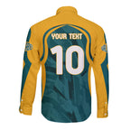Personalized Wallabies Rugby Long Sleeve Button Shirt Australian Wallaby Kangaroo Team Graphic