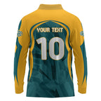 Personalized Wallabies Rugby Long Sleeve Polo Shirt Australian Wallaby Kangaroo Team Graphic