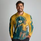 Personalized Wallabies Rugby Long Sleeve Polo Shirt Australian Wallaby Kangaroo Team Graphic