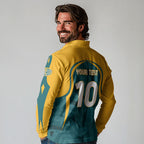 Personalized Wallabies Rugby Long Sleeve Polo Shirt Australian Wallaby Kangaroo Team Graphic