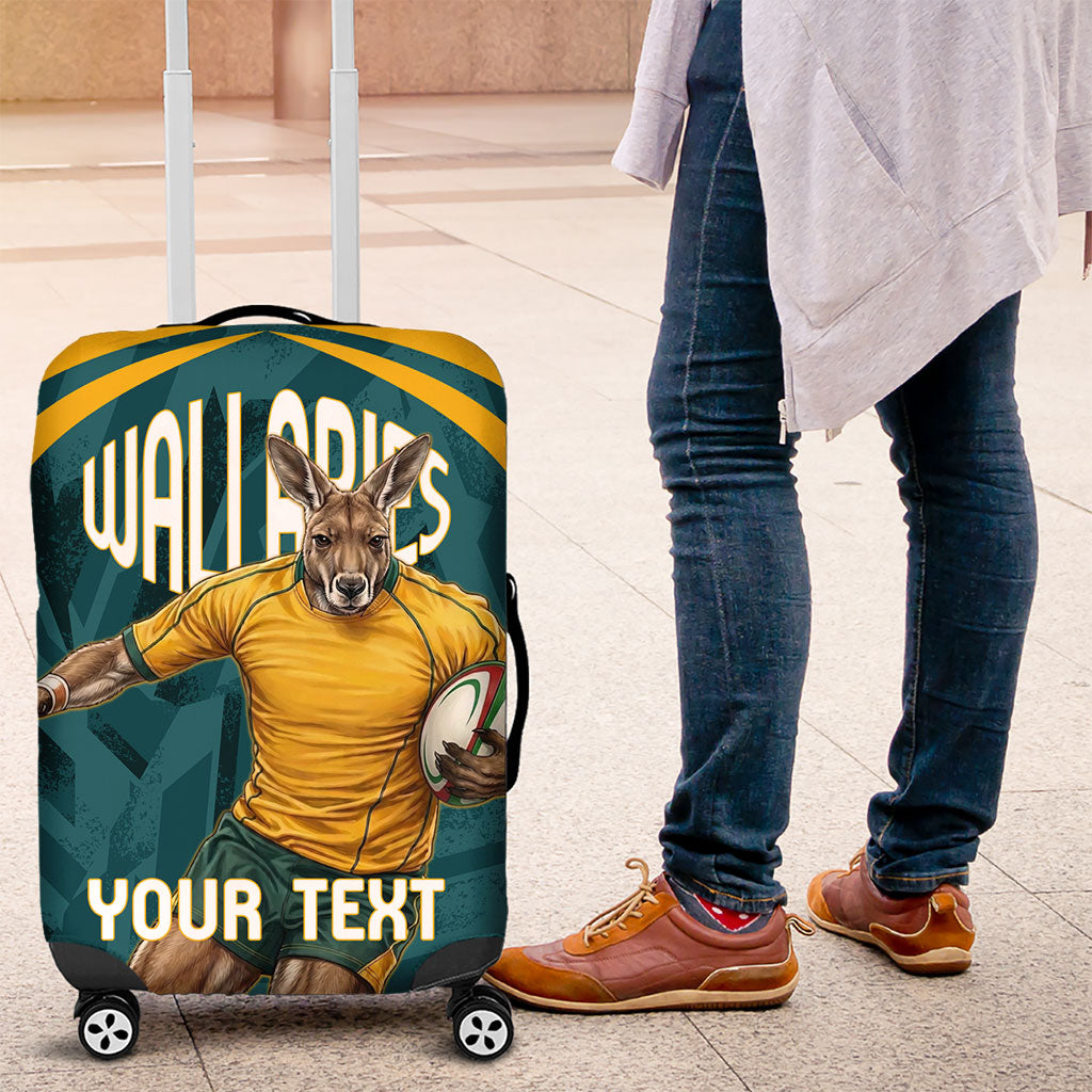 Personalized Wallabies Rugby Luggage Cover Australian Wallaby Kangaroo Team Graphic