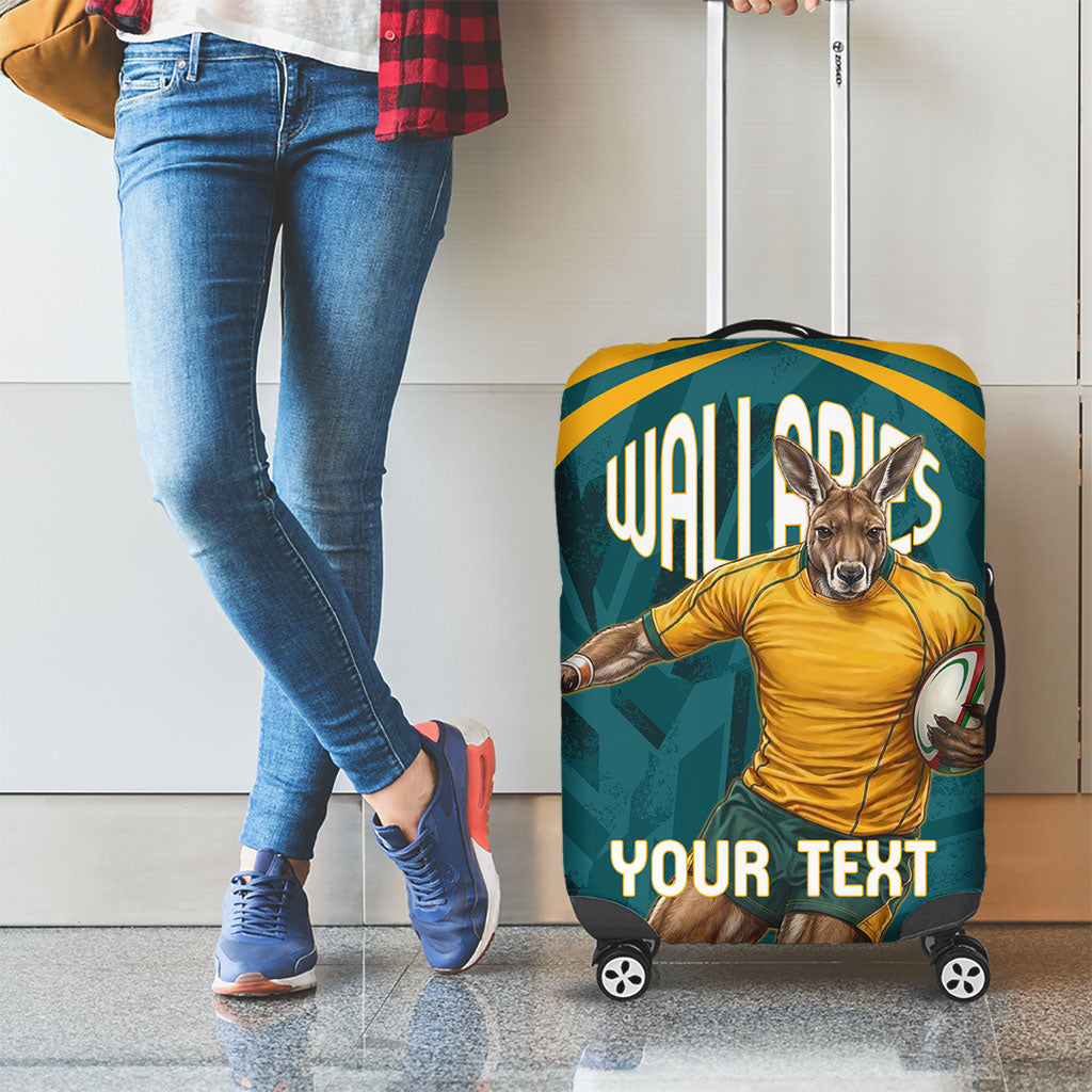 Personalized Wallabies Rugby Luggage Cover Australian Wallaby Kangaroo Team Graphic