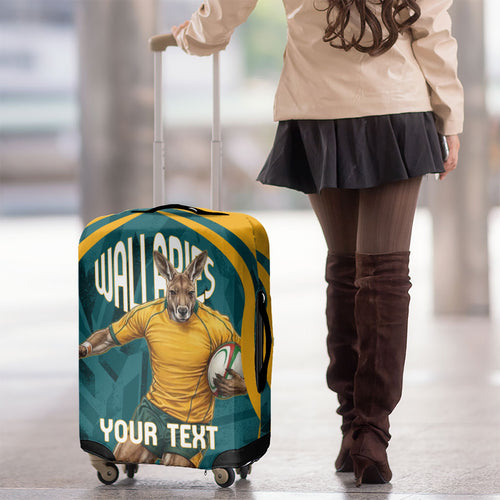 Personalized Wallabies Rugby Luggage Cover Australian Wallaby Kangaroo Team Graphic