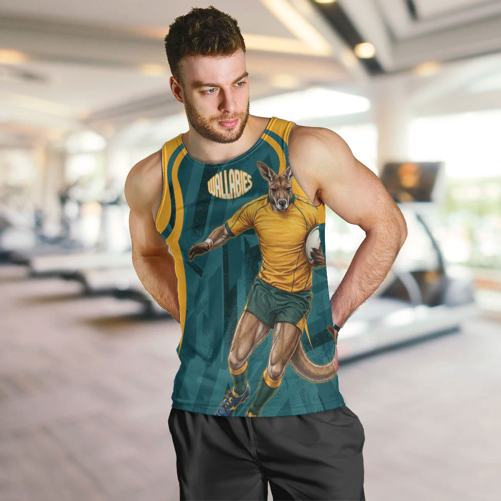 Personalized Wallabies Rugby Men Tank Top Australian Wallaby Kangaroo Team Graphic