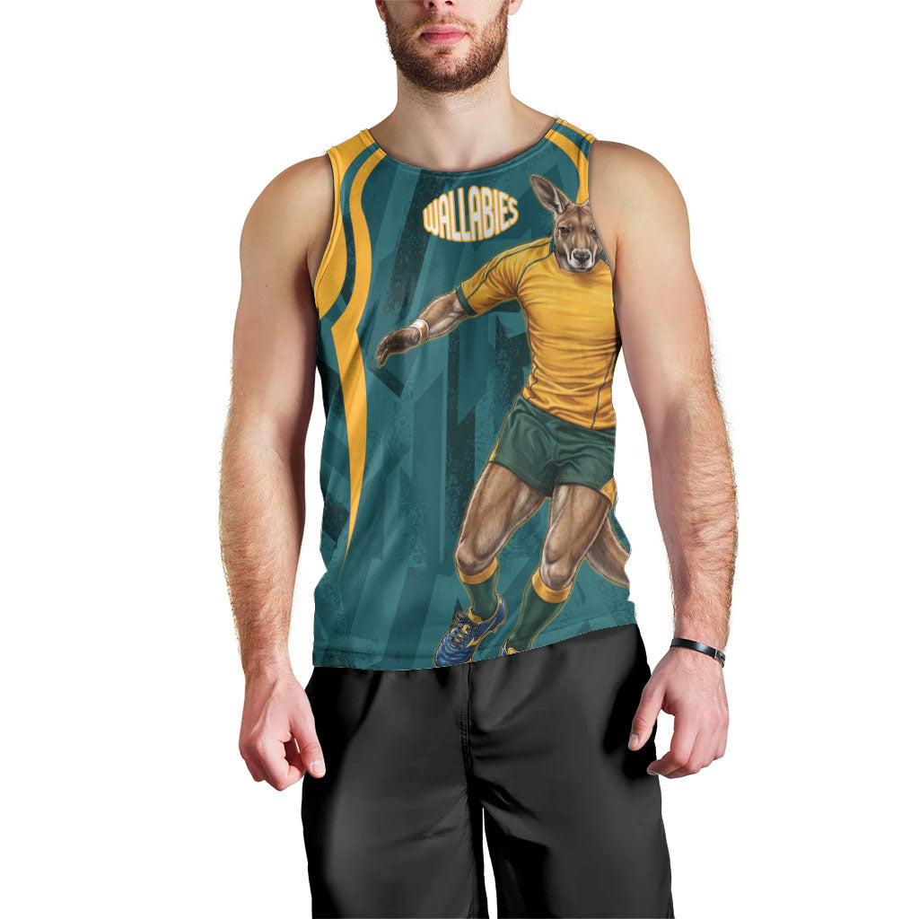 Personalized Wallabies Rugby Men Tank Top Australian Wallaby Kangaroo Team Graphic